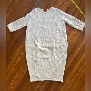 Black Crane Quilted Long Bud Dress